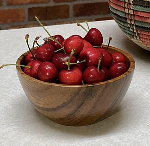 Wood Bowls, 5 In Solid Acacia, Dessert & Prep Bowl - Image 6