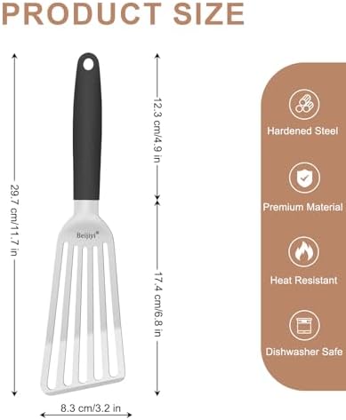 Beijiyi 2 Pack Stainless Steel Fish Spatula - Image 3