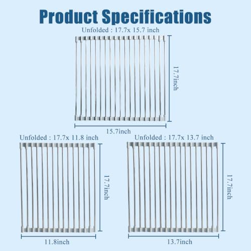 Roll Up Dish Drying Rack Over Sink, Use 304 Stainless Steel, 17.7"x15.7" - Image 3