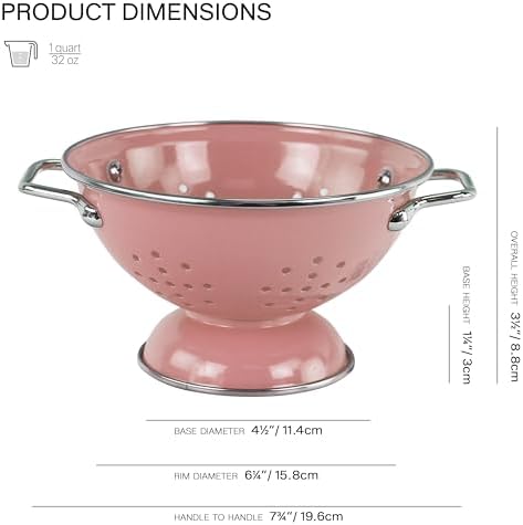 Reston Lloyd, 1 Quart Powder Coated Steel Kitchen Strainer Basket - Image 2