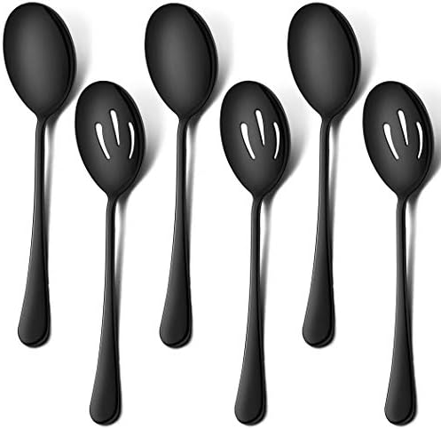 LIANYU 6-Piece Large Serving Spoon Set, Stainless Steel Serving Utensil Set by LIANYU