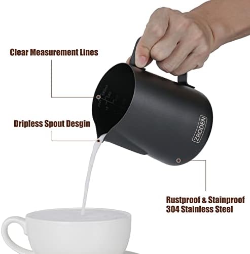 Milk Frothing Pitcher, 20oz Espresso Steaming Pitchers Stainless Steel - Image 3