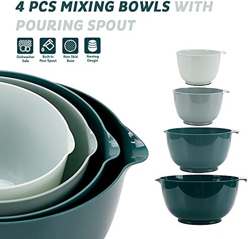 BoxedHome Plastic Mixing Bowl Set of 4, BPA free - Image 4