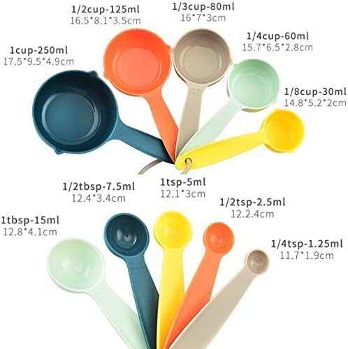 Measuring Cups and Spoons Set, 10 Piece Cute Measuring Cup Spoon Set, Plastic - Image 3