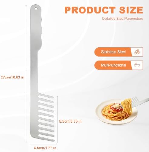 304 Stainless Steel Pasta Server, Easy Spaghetti Serving Fork - Image 2