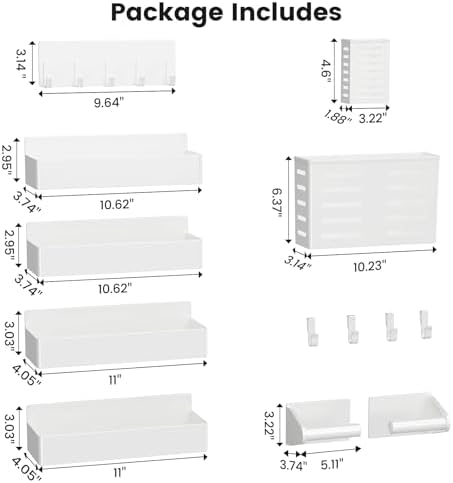 Mystozer Magnetic Spice Rack for Refrigerator White, 8 Pack - Image 2