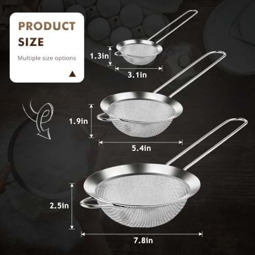 NileHome 3 Piece Stainless Steel Mesh Strainers - Image 2