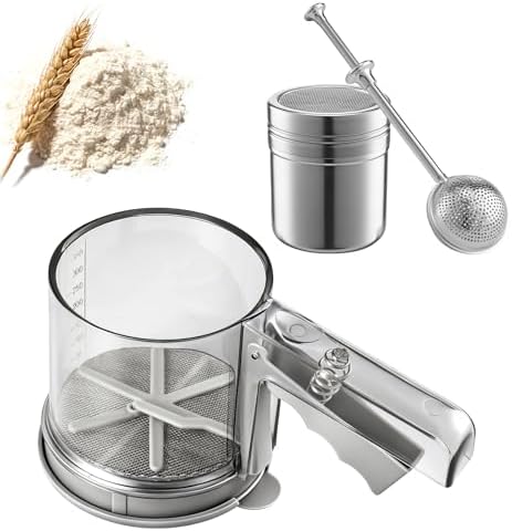 Flour Sifter, 3 Cup Flour Sifter, Sifter by TINSKY