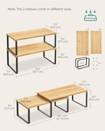 SONGMICS Cabinet Organizer Shelf, Kitchen Storage - Image 6
