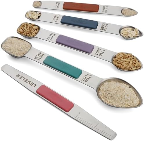 Magnetic Measuring Spoons Set Stainless Steel Double Sided Measuring Spoons by Turewin