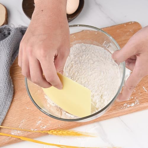 8 PCS Food-Safe Dough Cutter Bench Scraper, BPA Free Flexible PE Plastic Bowl - Image 4
