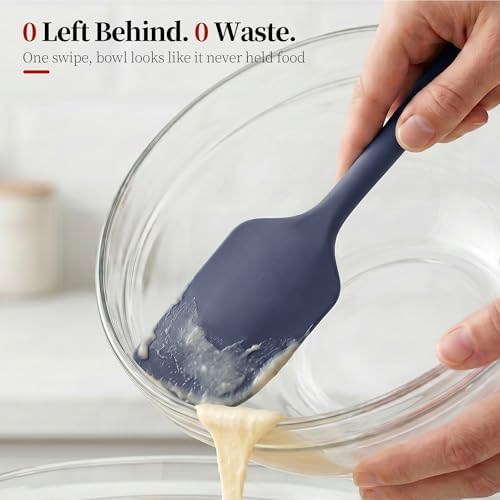 600ºF Heat Resistant Large Baking Silicone Spatula, Midnight Blue - Image 4