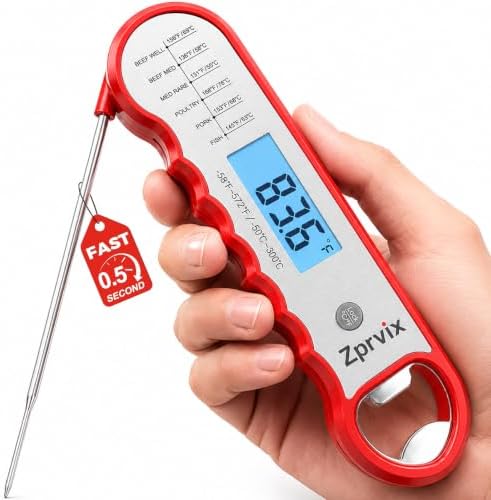 0.5s Instant Read Meat Thermometer Digital, ±0.5°F Accuracy by Zprvix
