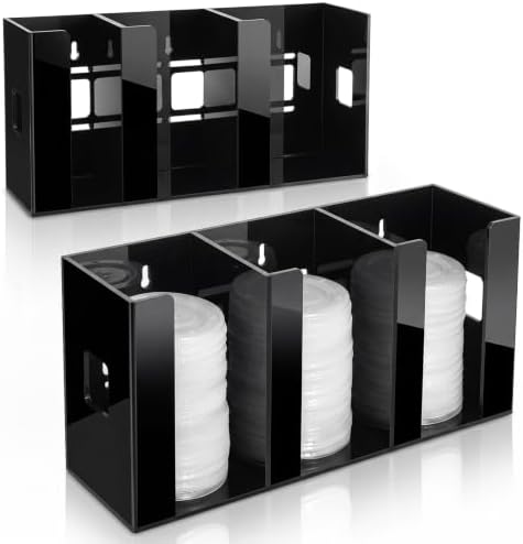 Hicarer 3 Compartments Acrylic Cup and Lid Holder by Hicarer