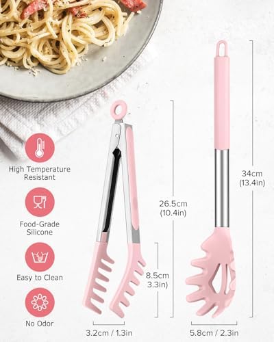 Silicone Spaghetti Spoon and Pasta Tong, Server Fork - Image 2