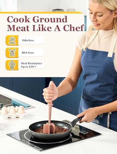 Nylon Hamburger Chopper, 5 Curve Blades Meat Masher Tool - Image 3