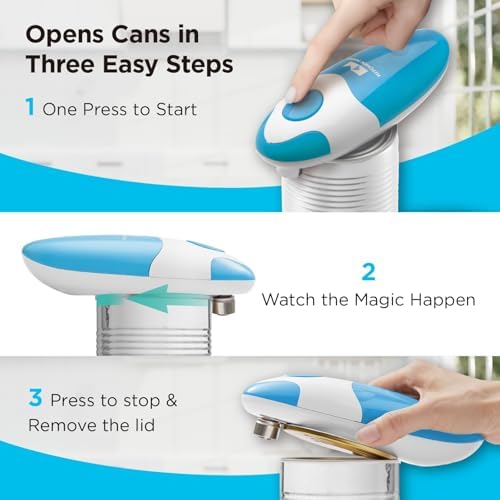 Kitchen Mama Auto Electric Can Opener, Battery Operated, Sky Blue - Image 2