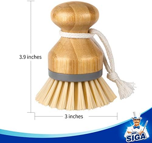 MR.SIGA Bamboo Palm Brush, Dish Scrub Brush, Bamboo Dish Brush - Image 7