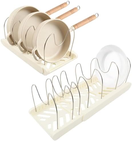 Pots and Pans Organizer for under Cabinet, Expandable Pot Lid Holder by Unknown
