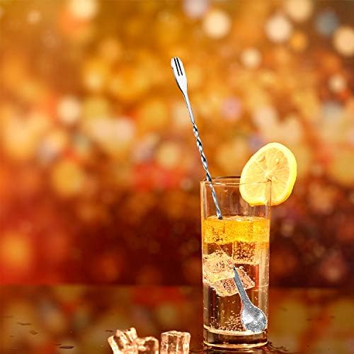 Boao 8 Pcs 10 Inch Long Bar Spoon, Cocktail Mixing Stirrers - Image 4
