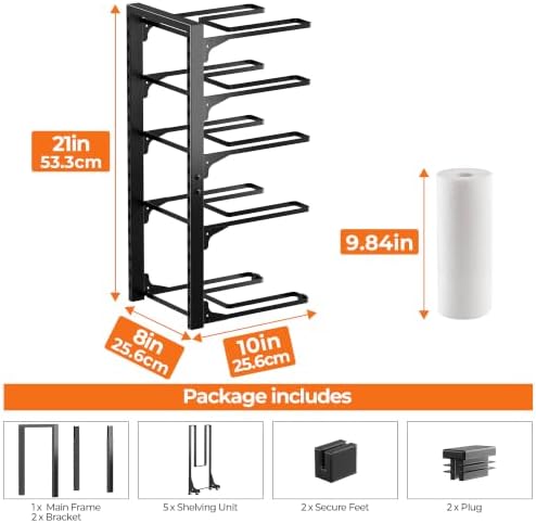 MUDEELA Pot and Pan Organizer Under Cabinet 20.87", 5-Tier Pot Rack, 1 Pack - Image 2
