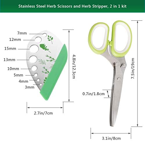 Luxiv Herb Scissors And Stripper Set, 5-Blade Stainless Steel Kitchen Tools - Image 2