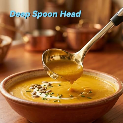 2 PCS Stainless Steel Soup Ladle and Spaghetti Spoon - Image 4