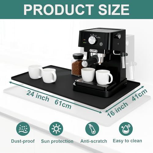 Silicone Coffee Mat 24 x 16 in Classic Black - Image 3