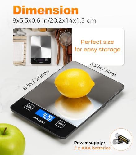 Atogou Food Scale - 33lb Digital Kitchen Scale Ounces Grams - Image 5