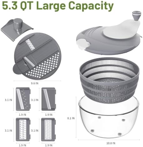 Salad Spinner, 5.3 QT Lettuce Spinner - Image 2