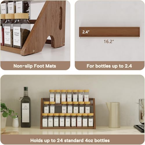 Bamboo Spice Rack Organizer -3-Tier Spice Rack - Image 5