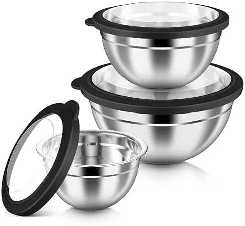 HaWare Mixing Bowls with Airtight Clear Lids, 6-Piece Nesting Bowls Set by HaWare