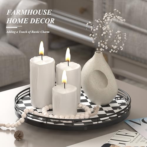 AMH 12 Inch Black and White Checkerboard Lazy Susan - Image 3