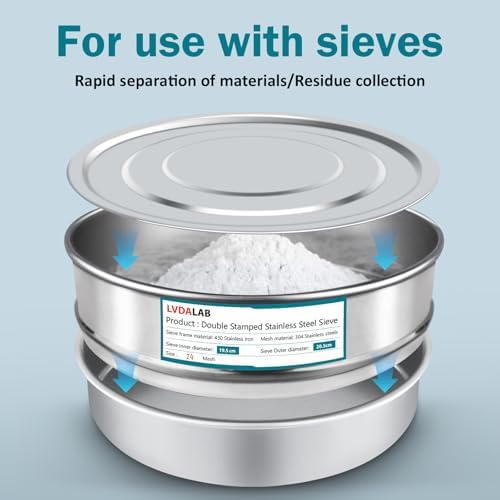 Lab Sieve Pan with Lid, Chromium-Plated Steel Test Sieves Pan, Analysis Sample - Image 4