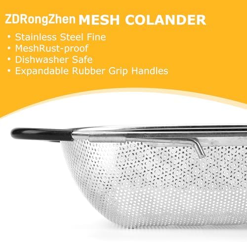 ZDRongZhen Kitchen Accessories Over the Sink Colander Strainer Basket，Stainless - Image 5