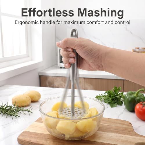 Potato Masher +Peeler 2 in 1 Set 304 Stainless Steel - Image 6
