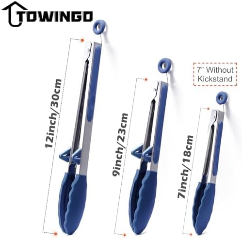 Kitchen Tongs for Cooking with Silicone Tips, 3 Size Serving Tongs - Image 5
