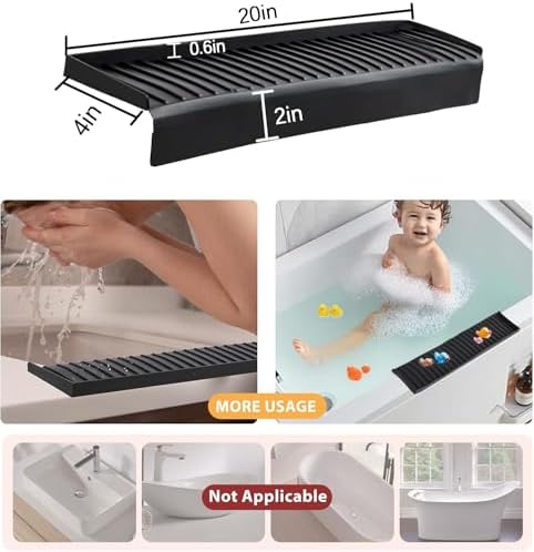 Sink Edge Protector with Suction Cup 4"x20", Silicone Sink Splash Guard - Image 5