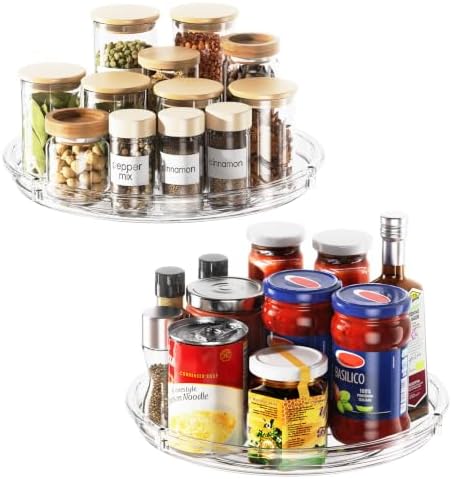 LAMU 2 Pack Lazy Susan Organizer 9 inch Lazy Susan Turntable by YourHome-OrganizationHelper