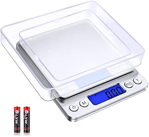 Kitchen Food Scale with 2 Trays, Diyife 500g/0.01g High Precision Scale by Diyife