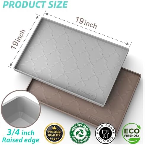 SIKADEER Waterproof Under Sink Mat 19" x 19" Silicone Mat Cabinet Protector - Image 3