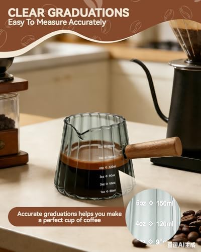 2 PCS Espresso Measuring Cup 6 Oz, Espresso Glass Cups - Image 4