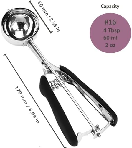 Ice Cream Scoop, Large Cookie Scoop, 4Tbsp/ 60ml/ 2oz Cookie Dough Scoop - Image 7