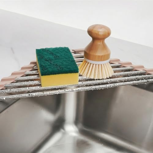 Tomorotec Triangle Roll Up Dish Drying Rack 304 Stainless Steel Beige - Image 3