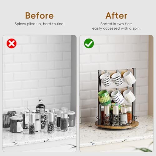 KLM Wood Coffee Mug Holder, Mug Display Organizer - Image 6
