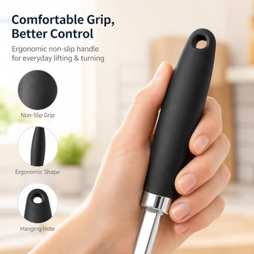 304 Stainless Steel Fish Spatula, Thin Flexible Slotted Turner - Image 5
