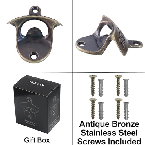 Retro Bottle Opener Wall Mounted Stainless Antique Bronze Beer Cap Opener - Image 5