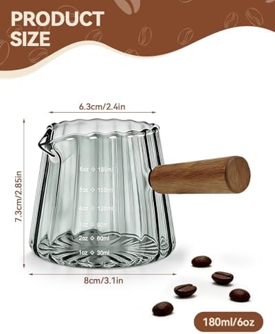 2 PCS Espresso Measuring Cup 6 Oz, Espresso Glass Cups - Image 2