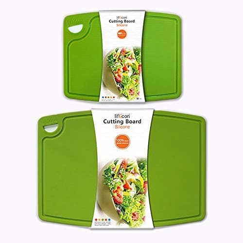 Liflicon Thick Cutting Boards for Kitchen Silicone Chopping Board Set of 2 Mid by Lifeisfullofsurprises