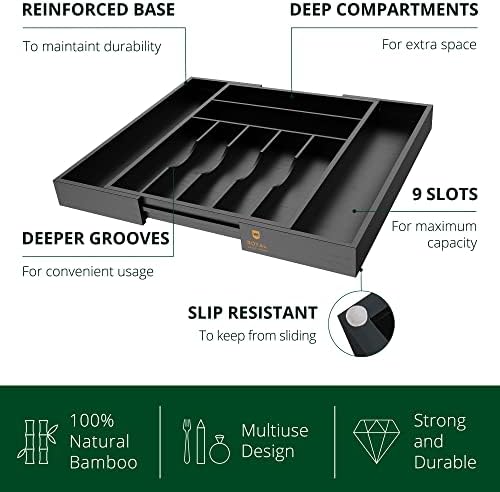 ROYAL CRAFT WOOD Luxury Bamboo Kitchen Drawer Organizer - Image 3
